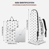 Amooorous Tennis/Badminton Racket Backpack, Padded, White with Black Dots view 3
