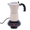 PUDLOR Electric Espresso Maker, 300 ml, 1–6 Cups, 360° Rotating Base, Cream White view 1