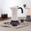 PUDLOR Electric Espresso Maker, 300 ml, 1–6 Cups, 360° Rotating Base, Cream White view 4