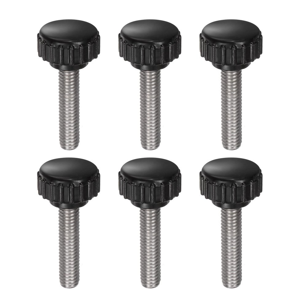 QUARKZMAN 8-Pack M6 x 25 mm Knurled Thumb Screws, 18 mm Round Head, 304 Stainless Steel