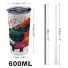 NHYDSPQ Stainless Steel Straw Travel Tumbler with Colorful Piano Keyboard Print view 2