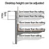 Hanging Balcony Table, Folding Aluminum-Frame Outdoor Table, Height-Adjustable Railing Table, Folding Standing Table for Patios (Size: 37 x 120 cm) (27 x 120 cm) view 2