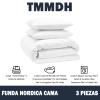 TMMDH 3-Piece Duvet Cover Set, 155 x 200 cm, Red Flower Print view 2