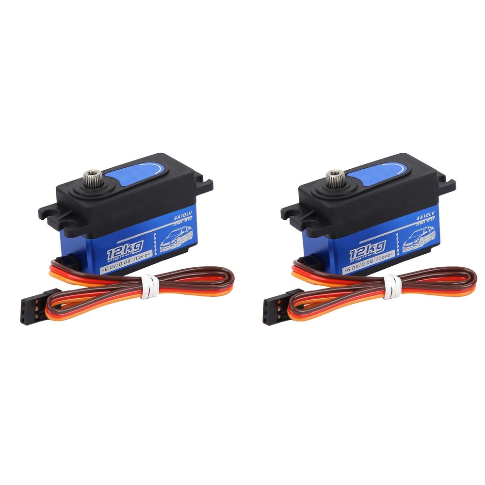 Alomejor 2-Pack 12 kg Metal Gear Digital Servos for RC Aircraft, 1:10 Cars and Boats