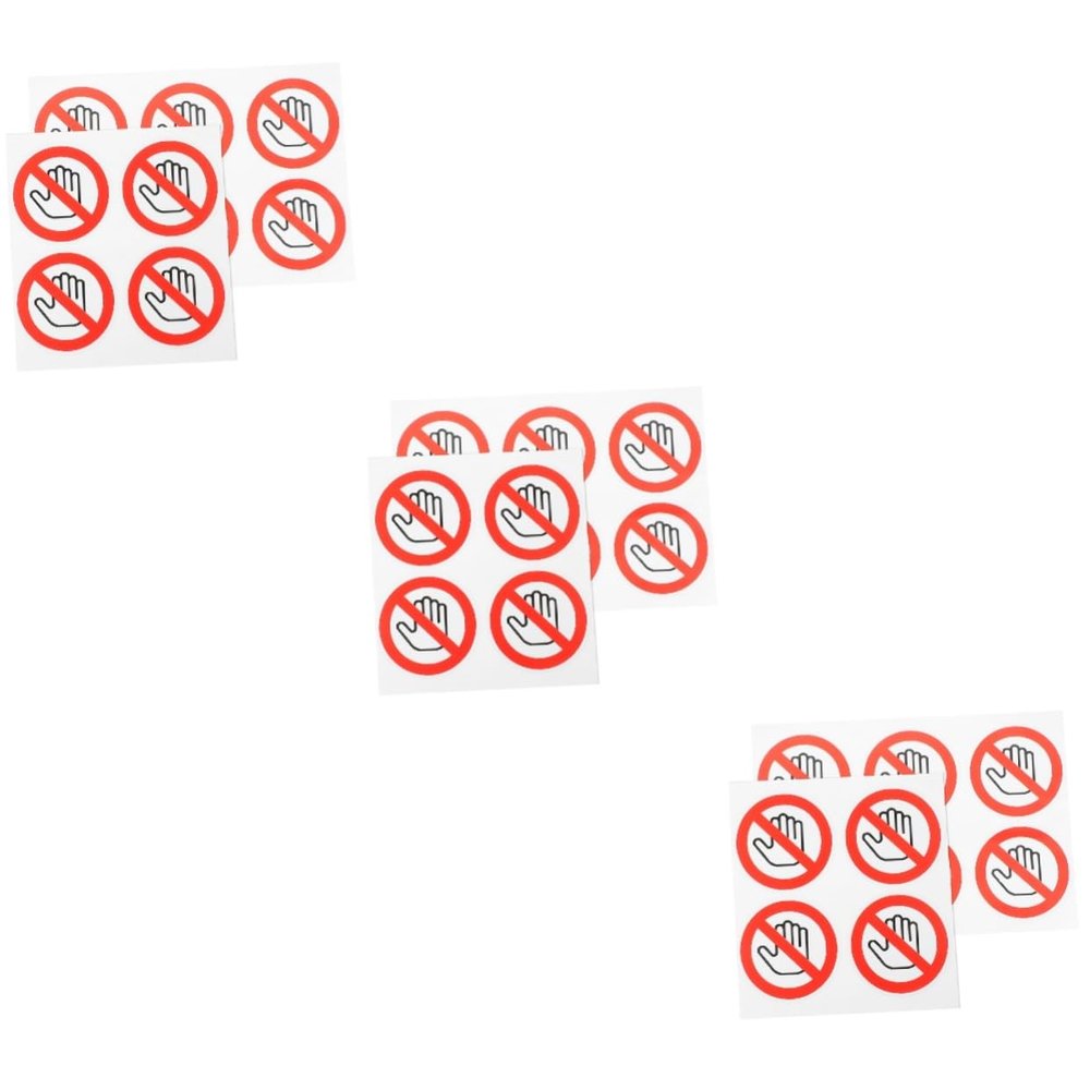 Lurrose 30-Piece Do Not Touch Self-Adhesive Warning Stickers for Factories, Laboratories and Workshops