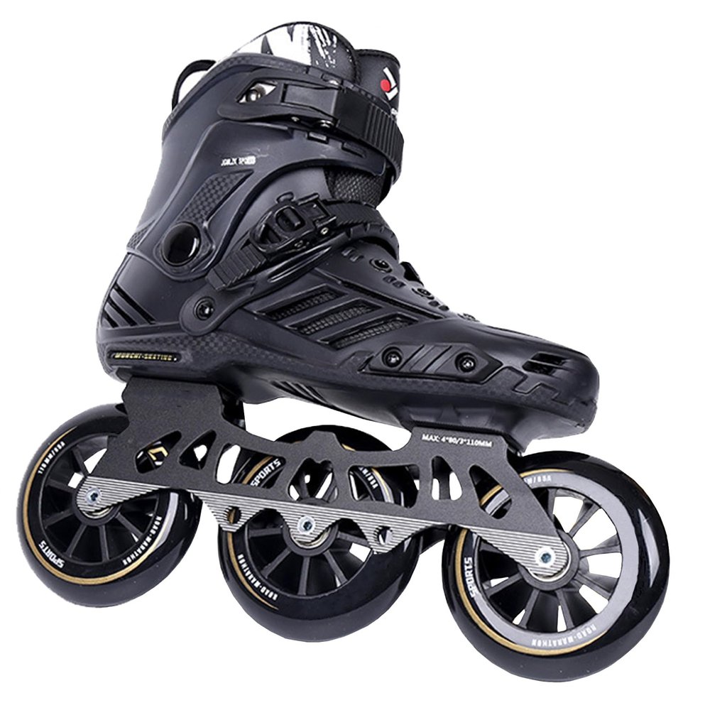Weyot Inline Skates for Men and Women, 3-Wheel, 110 mm, Professional Fitness Skates, Unisex, EU 35/UK 3.5/22.5 cm, Black