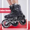 Weyot Inline Skates for Men and Women, 3-Wheel, 110 mm, Professional Fitness Skates, Unisex, EU 35/UK 3.5/22.5 cm, Black view 2