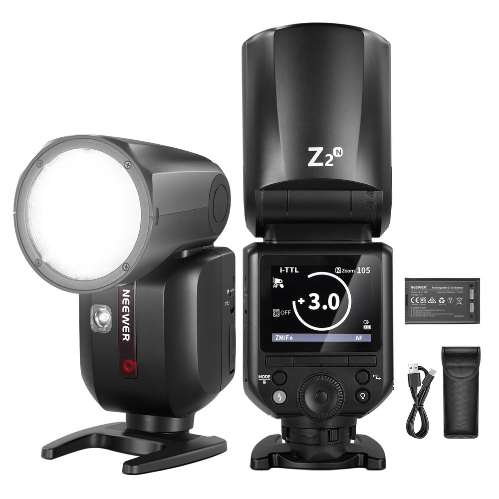NEEWER Z2-N 2.4G TTL Round-Head Flash for Nikon, 76Ws, 1/8000s HSS