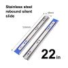 ALBHGSVS 45 mm Stainless Steel Drawer Slides, 10–22 in, 3-Section Rebound Cabinet Rails view 2
