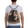 YWSOTRE Bernese Mountain Dog Drawstring Backpack, Unisex, M view 2