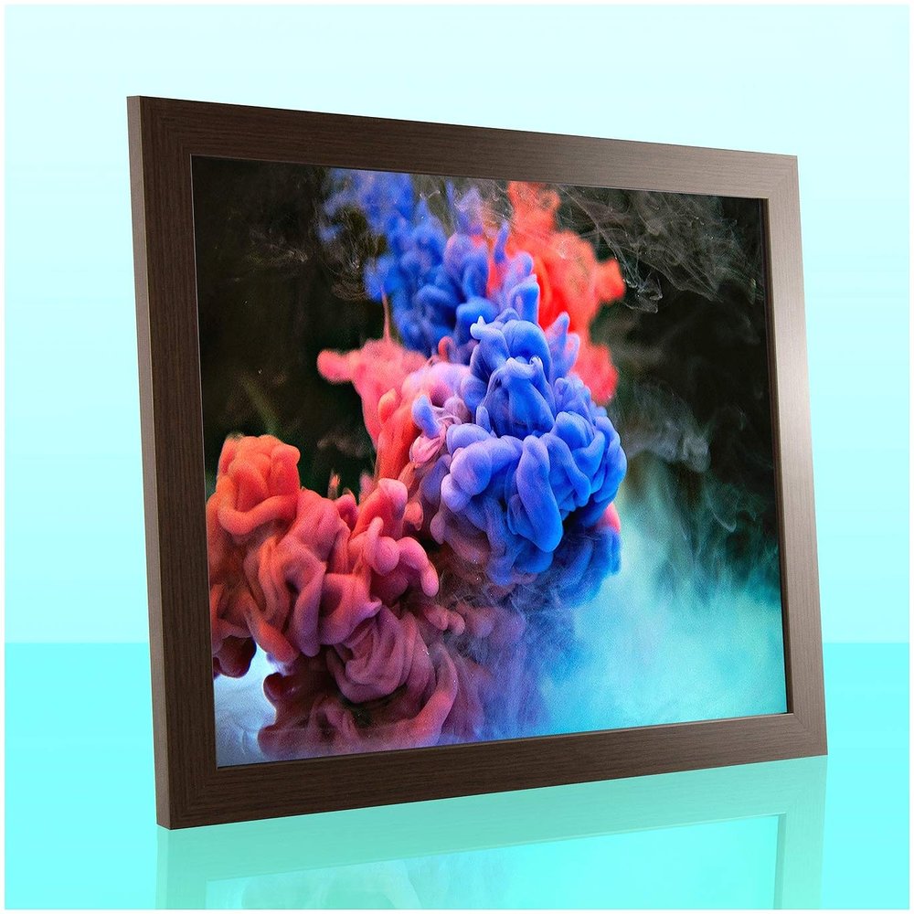 Orion Custom-Size Poster and Puzzle Frame for 62 x 68 cm, Dark Oak/Wenge Finish, 68 x 62 cm, White Backing