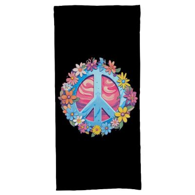 40 x 70 cm Peace Sign Beach Towel, Soft and Quick-Drying