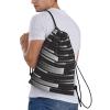 YWSOTRE Programming Code Black Drawstring Sackpack Unisex String Bag Gym Bag Casual Daypack, M view 3