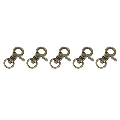QUARKZMAN 5-Piece Swivel Snap Hooks, 1.22 x 0.7 in, Bronze