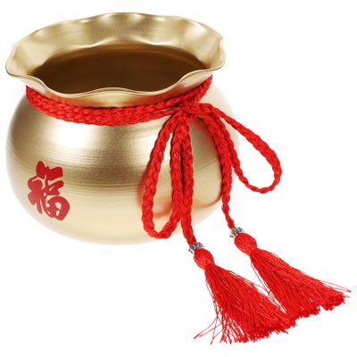 ULDIGI Chinese-Style Alloy Flower Bucket for Arrangements and Lucky Flowers