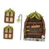 Illuminated Window Door Resin Model for Fairy Gardens view 1