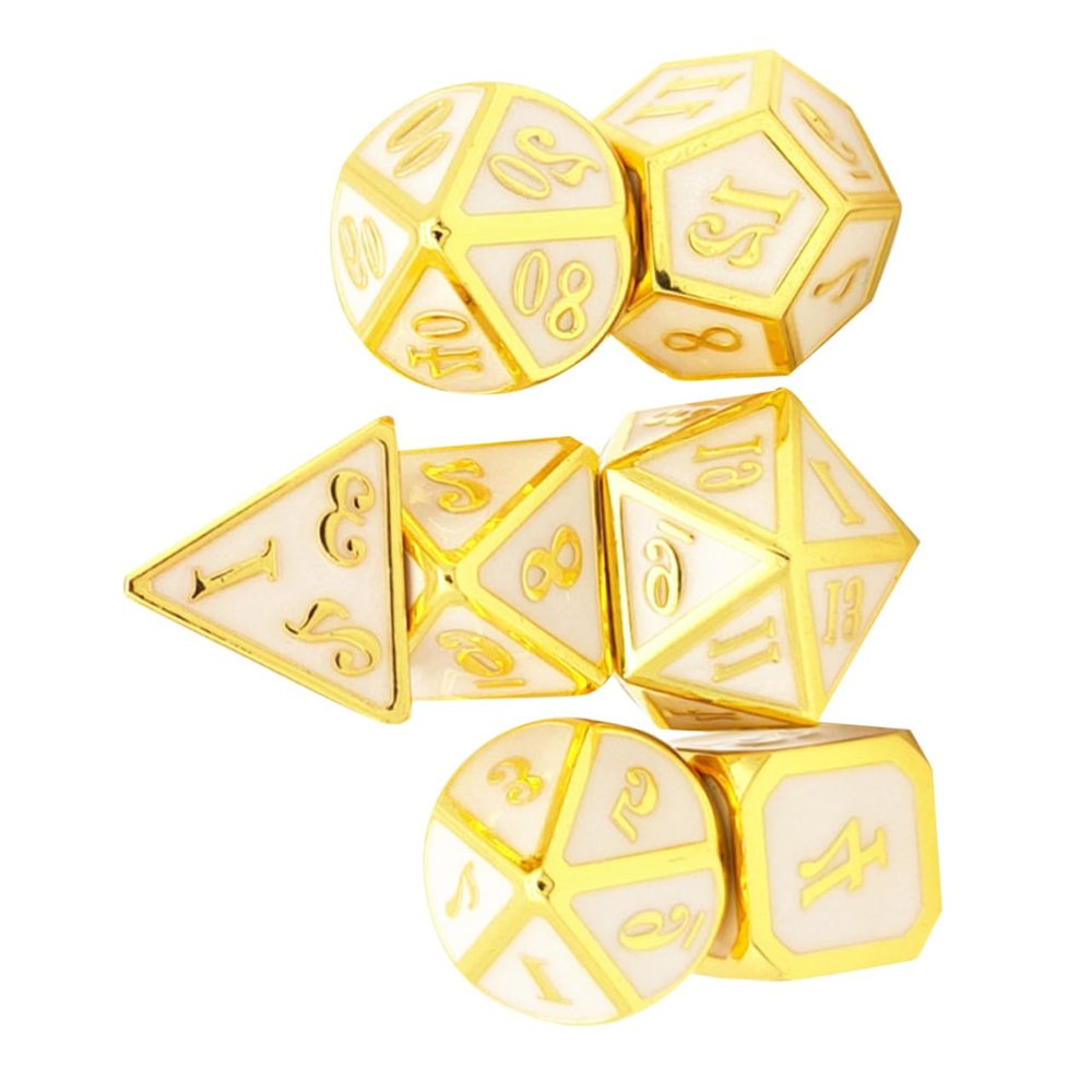 Metal Dice Set with 7 Polyhedral Dice Made of Zinc Alloy