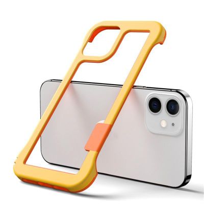 Two-Tone Shock-Resistant Open-Back Case for iPhone 12 Pro, Yellow