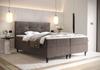 PAMIR24 Box Spring Bed with 2 Bonnell Mattresses H3-2, Storage Boxes, Foam Topper and LIM Headboard, Brown, 140 x 200 cm view 1