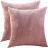 Corduroy Decorative Pillow Covers, 2-Pack, Light Peach, 45 x 45 cm view 1