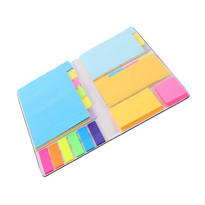 Student Memo Sticky Note Book with Notes, Paper and Leather Cover