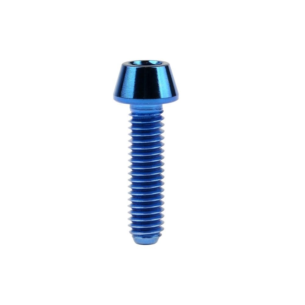 YUANYAO 4-Piece Titanium M4 Allen-Head Bike Screws, 8/12/15/20 mm, Blue, M4 x 8 mm
