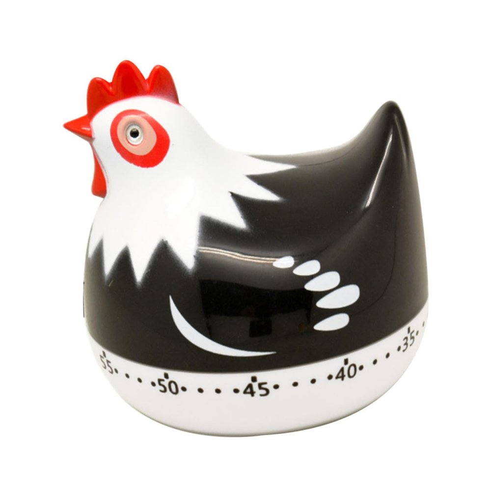 Plastic Mechanical Chicken Timer, Black, for the Kitchen