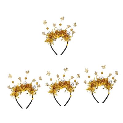 SAFIGLE 4-Piece New Year's Star Bopper Headbands for Parties and Celebrations, Hair Accessories for Women and Teens