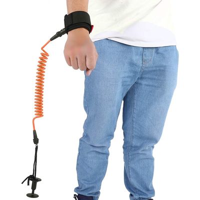 Fdit 5.5 mm/5 ft Bodyboard Coiled Leash, Orange
