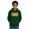 NFL Youth Repeating Logo Football Fleece Pullover Hoodie, Forest Green, X-Large view 1