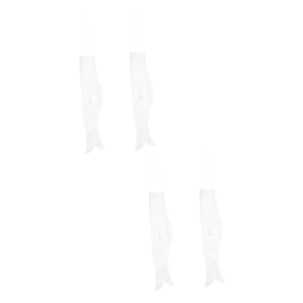 KONTONTY 4-Piece Blank Carp Windsocks, Japanese Garden Decor for Hand-Painting, Creative Craft Activity for Indoor and Outdoor Hanging