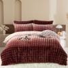 YASMENG Plush Bedding Set 135 x 200 cm, Winter Gradient Pink/Brown, 2-Piece view 2