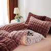 YASMENG Plush Bedding Set 135 x 200 cm, Winter Gradient Pink/Brown, 2-Piece view 3