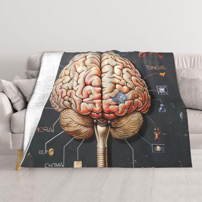 JKSEEPYN Double-Layer Human Brain Print Blanket, Reversible Soft Warm Throw