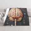 JKSEEPYN Double-Layer Human Brain Print Blanket, Reversible Soft Warm Throw view 1