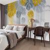 XLMING Stylish Light Luxury Hand-Painted Botanical Leaves 3D Wallpaper, 200 x 140 cm view 4