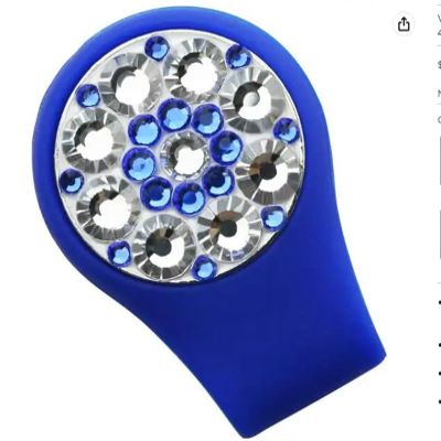 AYWTIUN Golf Ball Marker Hat Clip, Crystal Ball Marker with Silicone Hat Clip, Golf Gift for Girls and Women (Blue)
