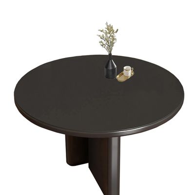 CIEEIN PU/PVC Round Table Mat, Black/Gray, 70 cm