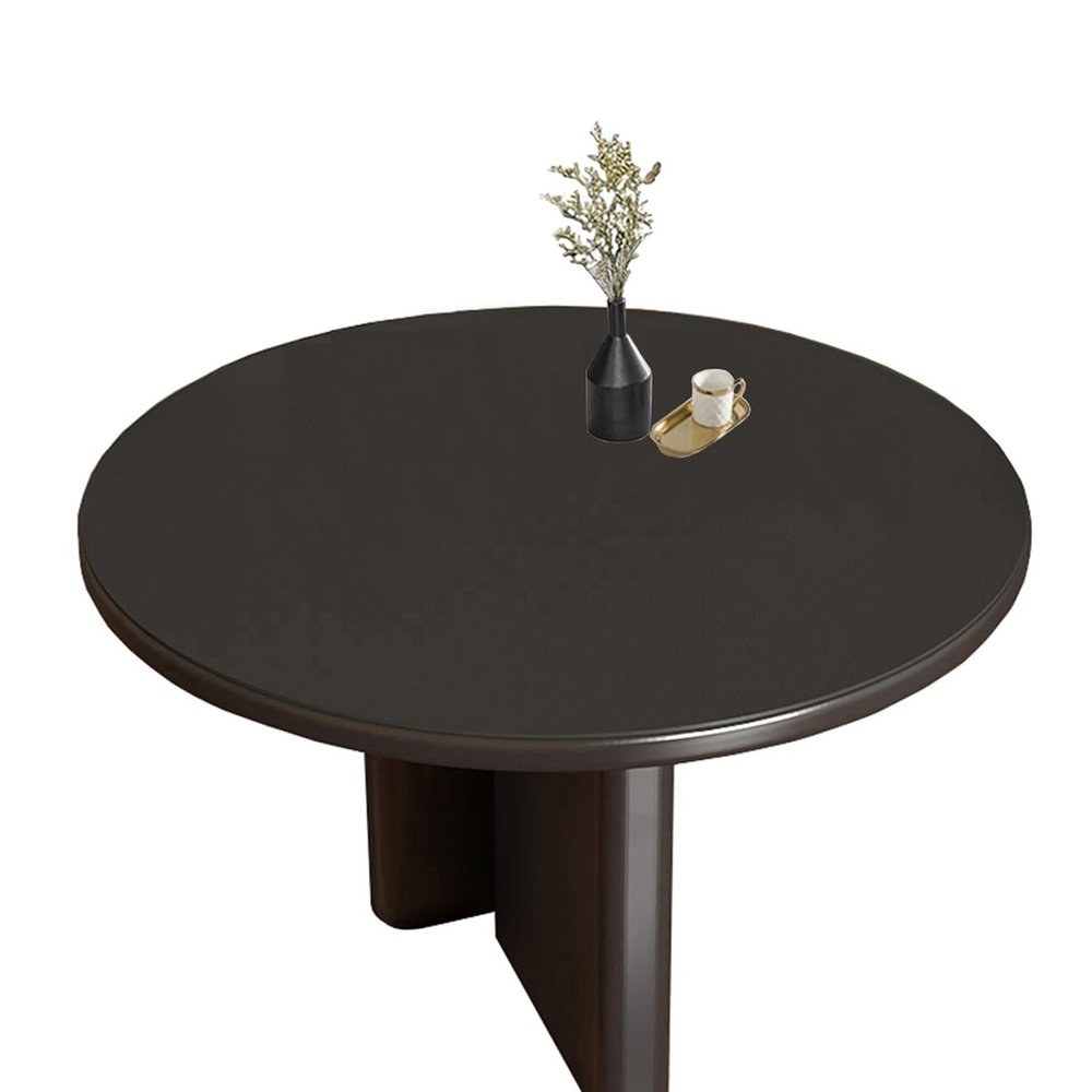 CIEEIN PU/PVC Round Table Mat, Black/Gray, 70 cm