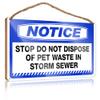 PITFS Winter Home Decor Sign, "Stop: Do Not Dispose of Pet Waste in Storm Sewer," Wooden Hanging Sign, 23 x 35 cm view 1