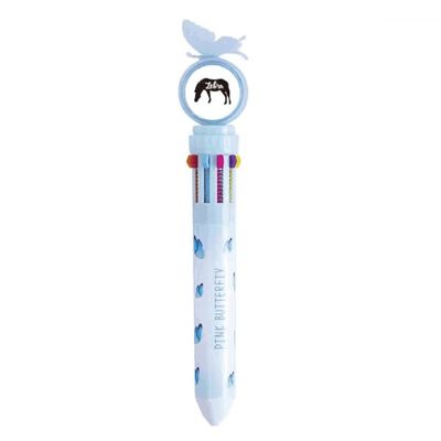 no/no Pinto Retractable Ballpoint Pen with Animal Motifs, Black and White, Multicolor, School Supplies