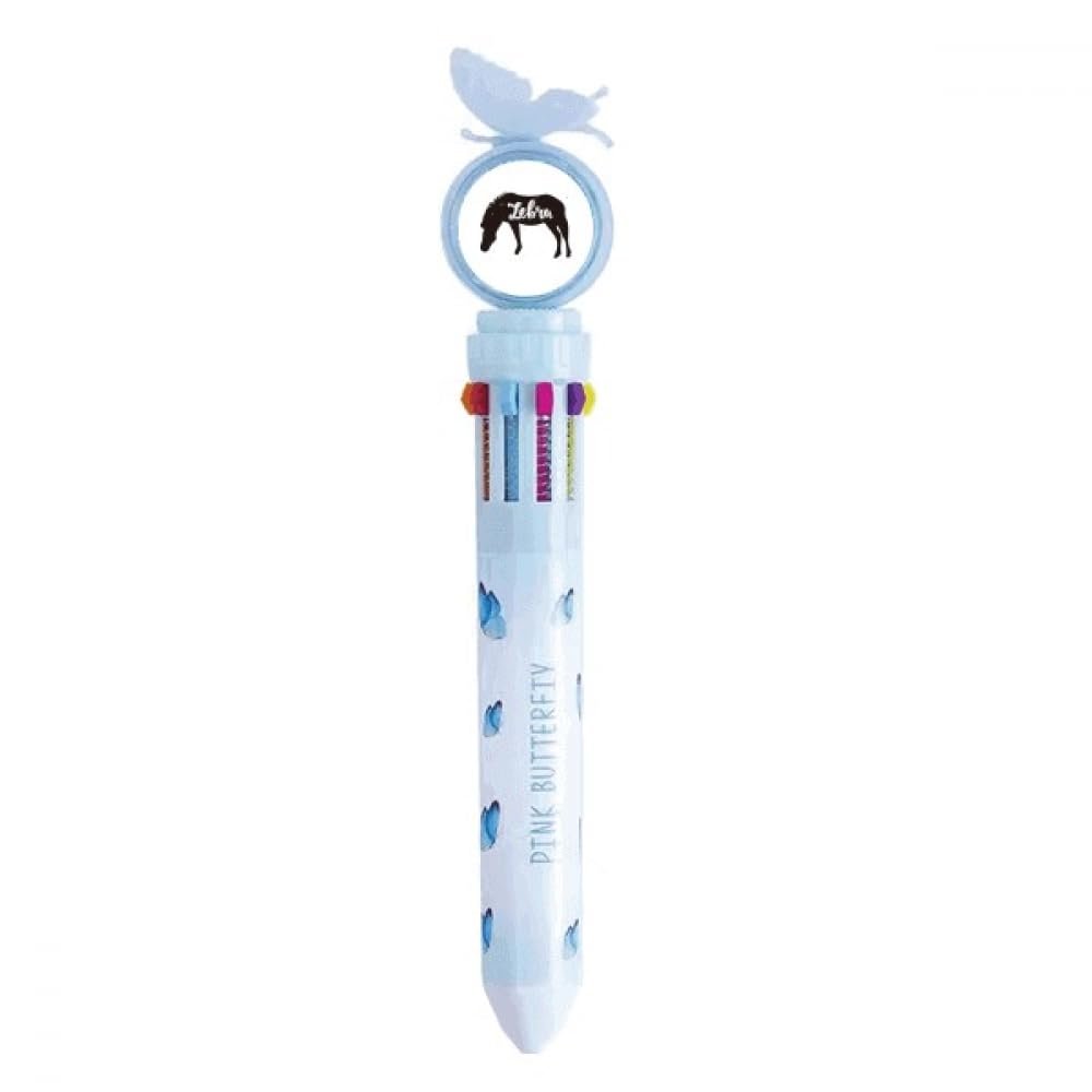 no/no Pinto Retractable Ballpoint Pen with Animal Motifs, Black and White, Multicolor, School Supplies