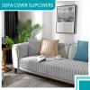 Quilted Velvet Sofa Cover for 1-, 2-, or 3-Seater Sofas, Non-Slip L-Shaped Protector (Gray 2, W 110 x L 210 cm) view 2