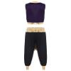 Manyakai Men's Arabian Prince Genie Costume Vest and Harem Pants, Purple & Black, 3XL view 2