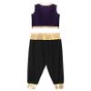 Manyakai Men's Arabian Prince Genie Costume Vest and Harem Pants, Purple & Black, 3XL view 4