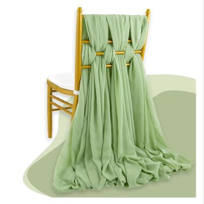 XIAOLZSL 10-Piece Chiffon Chair Sashes for Weddings, Parties, Banquets and Events, 30 x 180 cm, Sage Green