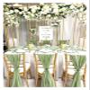XIAOLZSL 10-Piece Chiffon Chair Sashes for Weddings, Parties, Banquets and Events, 30 x 180 cm, Sage Green view 2
