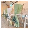 XIAOLZSL 10-Piece Chiffon Chair Sashes for Weddings, Parties, Banquets and Events, 30 x 180 cm, Sage Green view 3