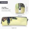 Aminnu Palm Tree Rocky Shore Pencil Case, Durable Zipper Case, White, One Size view 3