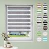 Sanfree Double Roller Blind, No-Drill Clamp Mount, Marble Gray, W90 x H220 cm, Fabric Width 86 cm view 1